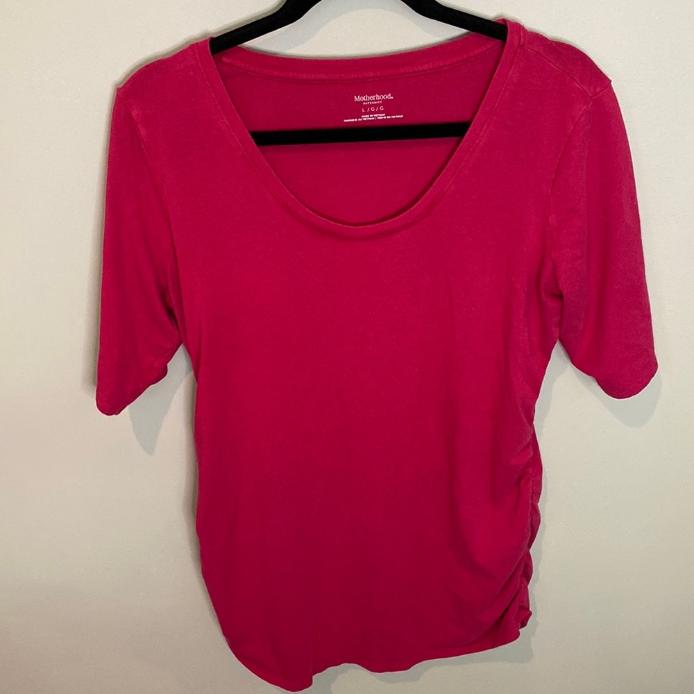 Motherhood Maternity V-Neck Side Ruched - size L